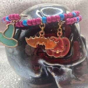 Witch B*tch Blue, Pink, Orange and Green Spooky Bracelet